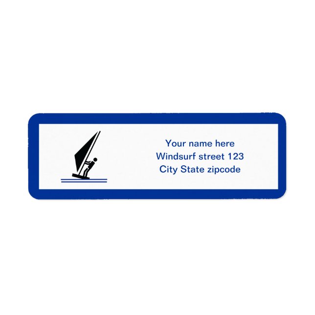Windsurfer on board black, blue windsurfing custom (Front)