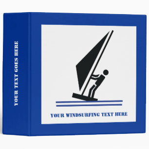 Windsurfer on board black, blue windsurfing custom binder