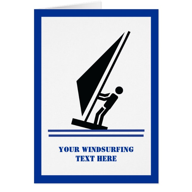 Windsurfer on board windsurfing vertical card (Front)