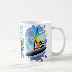 WindSurfer on Ocean Waves Classic White Mug
