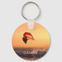 Windsurfing At Sunset Surfer Sailboarding