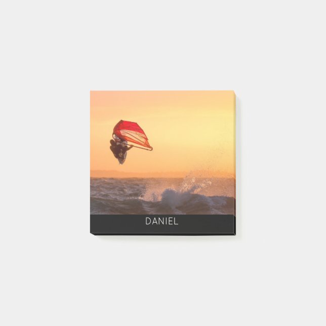 Windsurfing At Sunset Surfer Sailboarding Post-it Notes (Front)