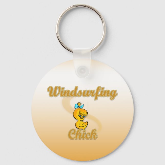 Windsurfing Chick Keychain (Front)