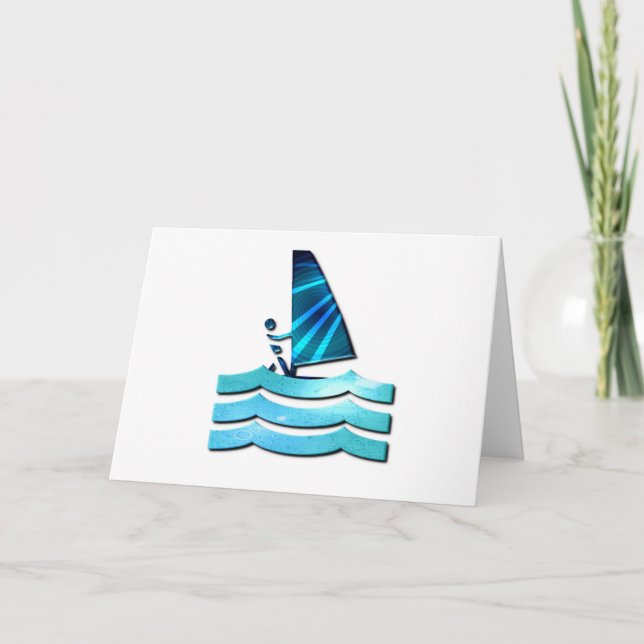 Windsurfing Design Greeting Card (Front)