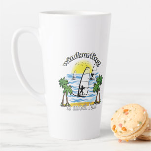 Windsurfing Is Most Fun, Summer 2023 Latte Mug