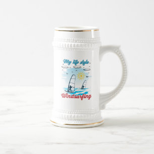 Windsurfing Is My Life Style Beer Stein