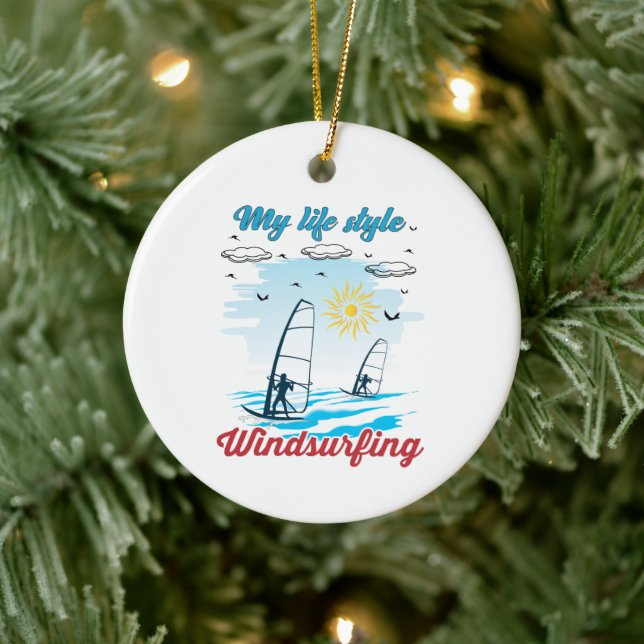 Windsurfing Is My Life Style Ceramic Ornament (Tree)