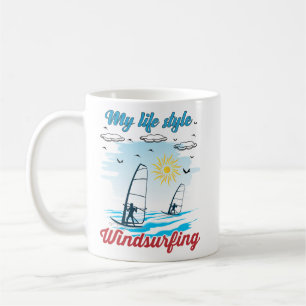 Windsurfing Is My Life Style Frosted Glass Coffee Mug