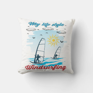 Windsurfing Is My Life Style Throw Pillow
