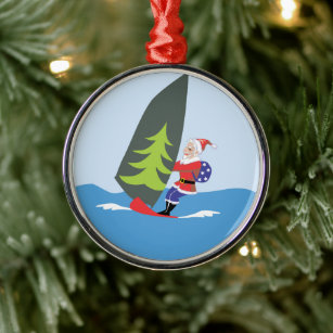 Windsurfing Santa Ornament