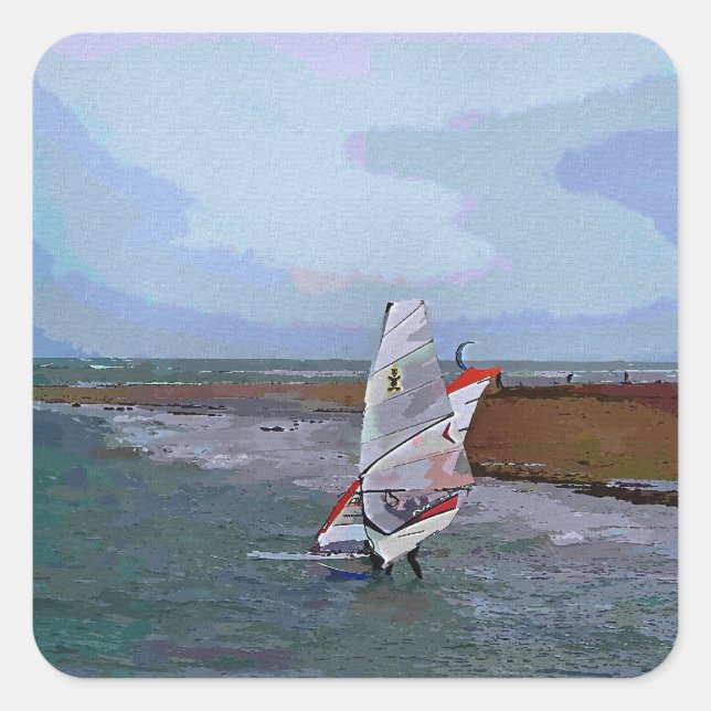 WINDSURFING SQUARE STICKER (Front)