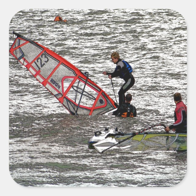 WINDSURFING SQUARE STICKER (Front)