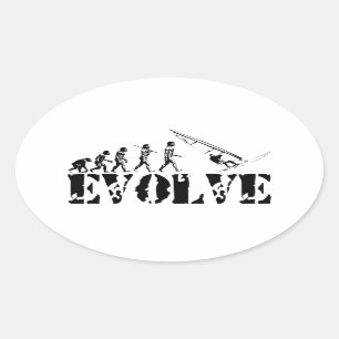 Windsurfing Windsurf Evolution Sport Art Oval Sticker