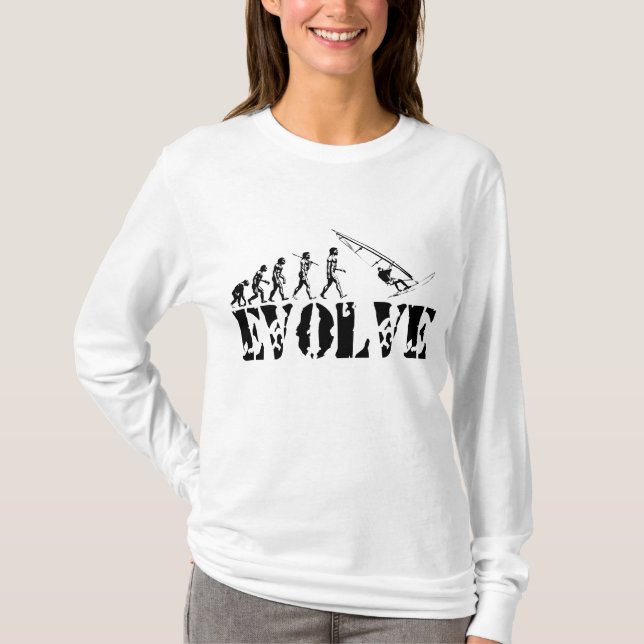 Windsurfing Windsurf Evolution Sport Art T-Shirt (Front)
