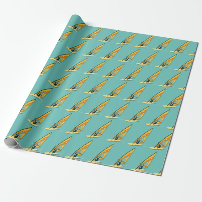 Windsurfing Wrapping Paper (Unrolled)