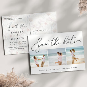 Windswept Beach Wedding Photo Save the Date Announcement Postcard