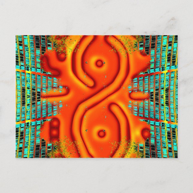 Windswept Extreme Design Orange Urban Futurism Postcard (Front)