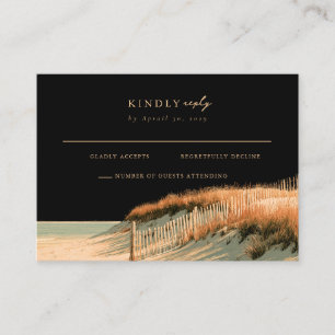 Windswept Gold Cape Cod Dune Mail Back RSVP Card