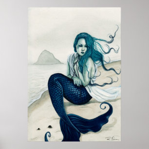 Windswept Mermaid Poster