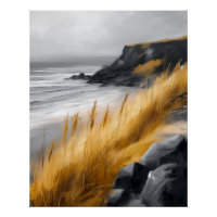 Windswept Nordic Coastline Contemporary Landscape
