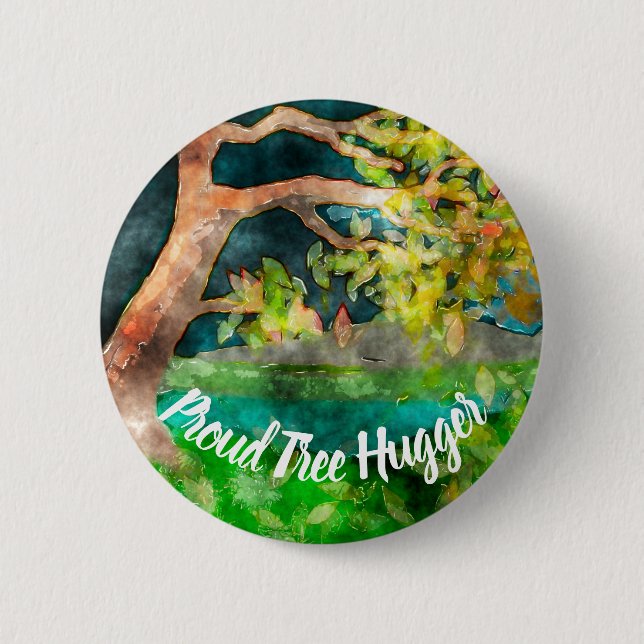 Windswept Tree 2 Inch Round Button (Front)