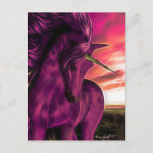 Windswept Unicorn in Amethyst Postcard