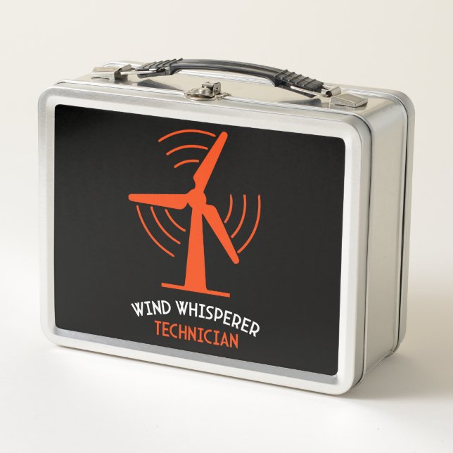 Windturbine Service Technician Metal Lunch Box (Front)