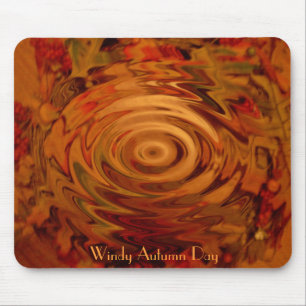 Windy Autumn Day Mouse Pad