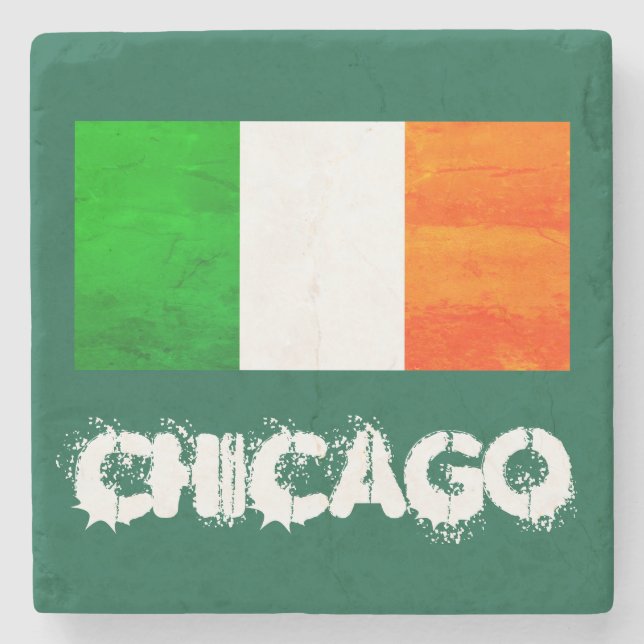 Windy City Chicago Irish Heritage Stone Coaster (Front)