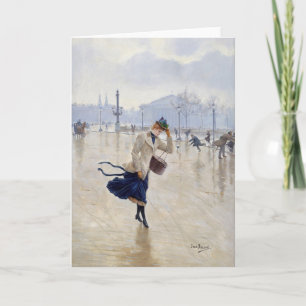Windy Day   Jean Béraud Card
