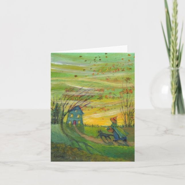 Windy Day Note Card (Front)