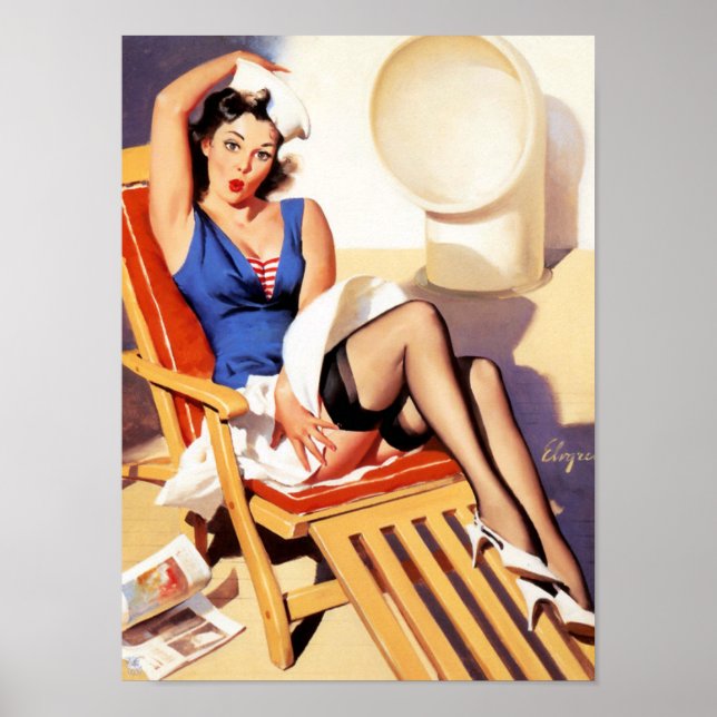 Windy on Deck Pin Up Poster (Front)