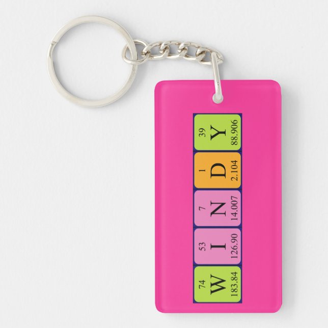 Windy periodic table name keyring (Front)