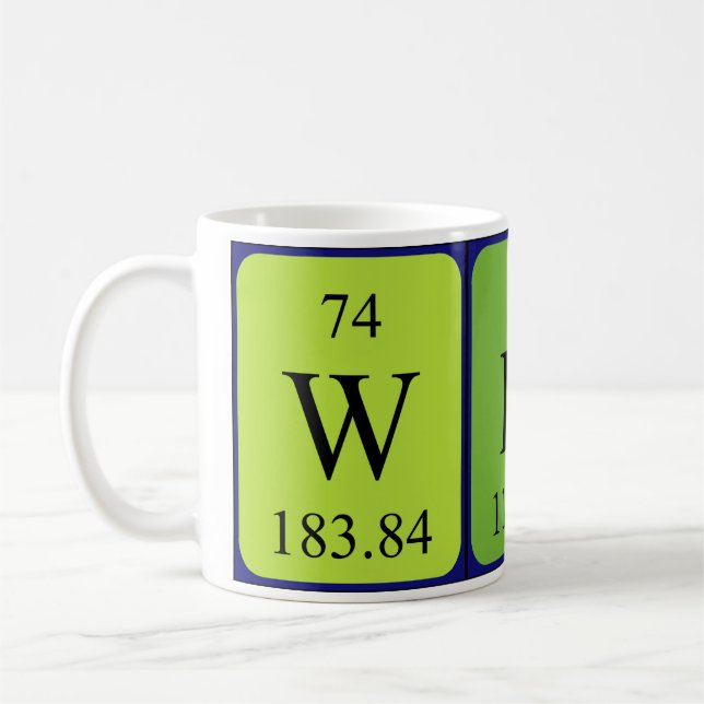 Windy periodic table name mug (Left)