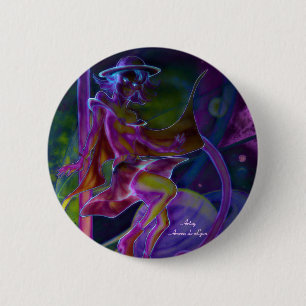 Windy Saturn Psychedelic 2 Inch Round Button