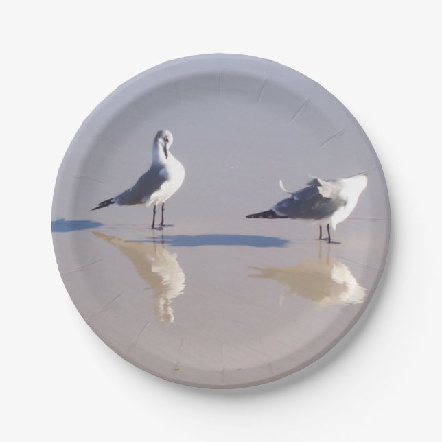 Windy Seagull Paper Plate (Front)