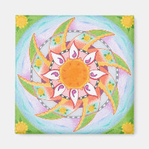 Windy Sunflowers Refrigerator Magnet
