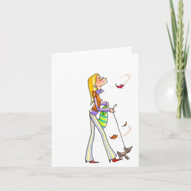 Windy Walking Femmes Carte pour notes (Devant)