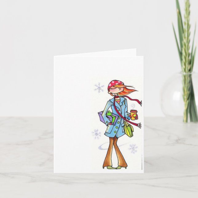 windy winter women notecard (Front)