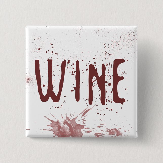 Wine 2 Inch Square Button (Front)