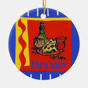 Wine, add, edit text ceramic ornament