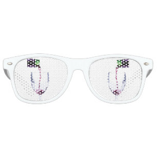 Wine Adult Party Shades, White Retro Sunglasses