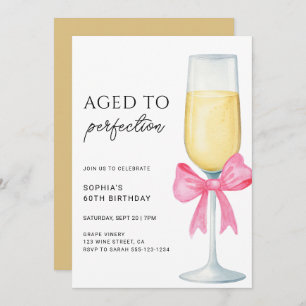 Wine Aged To Perfection 60th Birthday Party Invitation