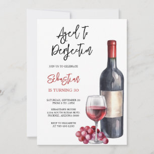 Wine Aged to Perfection Birthday Invitation