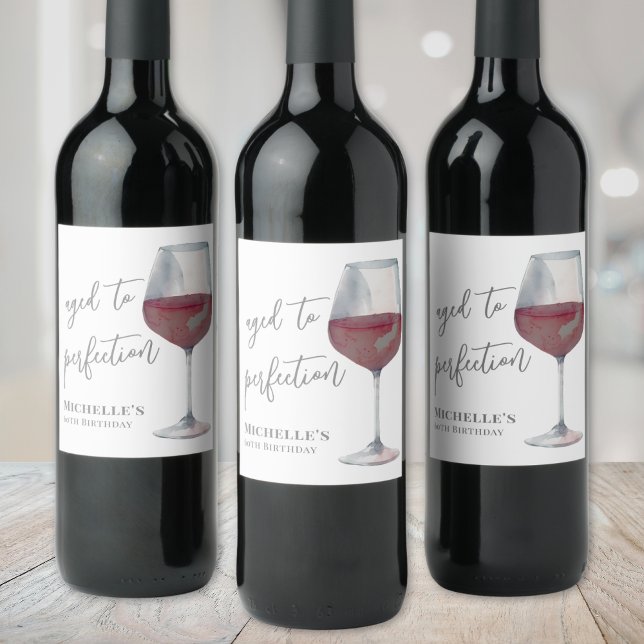Wine Aged To Perfection Birthday Wine Label (Wine Aged To Perfection Birthday Wine Label )