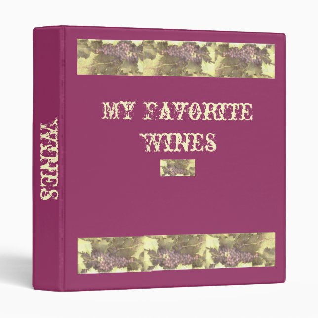 Wine Album Binder (Front/Spine)