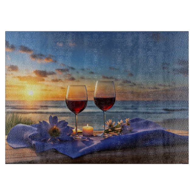 Wine and Beach Cutting Board (Front)