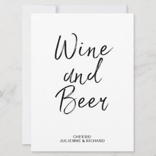 Wine and Beer Sign   Stylish Hand Lettered