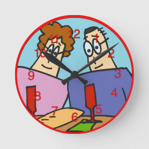 Wine and Bread Couple Clock