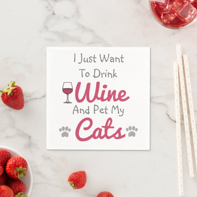 Wine and Cats Napkin (Insitu)